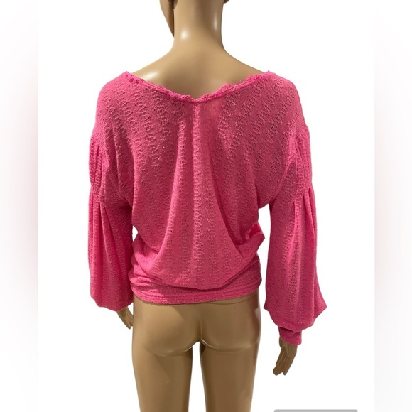 Free People Women's Dream Girl V Neck Bishop Sleeve Top size S - Picture 5 of 5